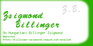 zsigmond billinger business card